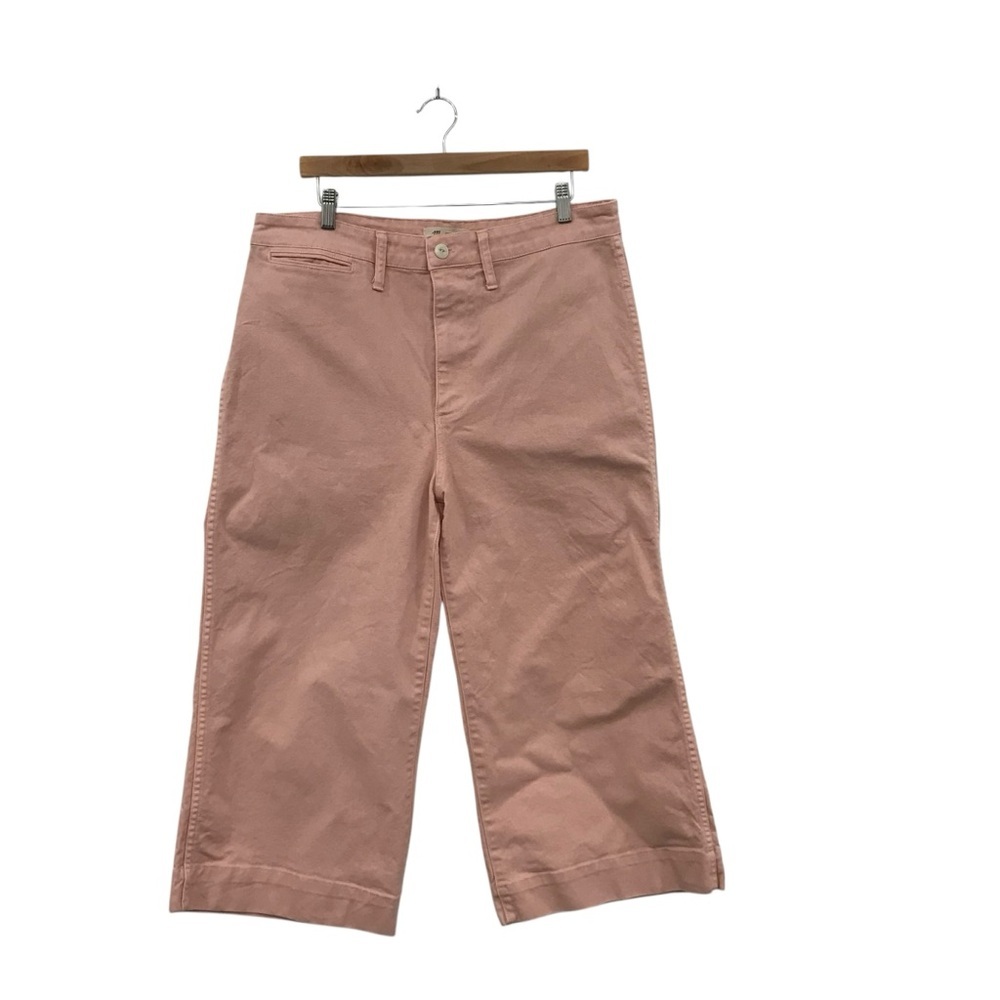 Madewell Emmett Pink High Waist Wide Leg Crop Jeans Size 33P